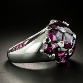 Estate Garnet and Diamond Dome Ring