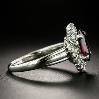 Estate Garnet and Diamond Halo Ring