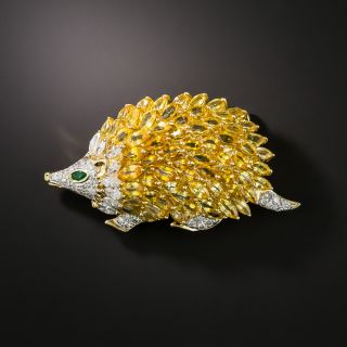 Estate Gem-Set Hedgehog Brooch - 1