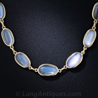 Estate Gold and Moonstone Necklace