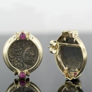 Estate Gold Coin Earrings