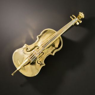 Estate Cello Brooch  - 2