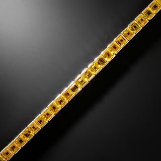 Estate Golden Sapphire Line Bracelet, Italian - 2