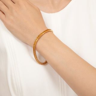 Estate Golden Sapphire Line Bracelet, Italian