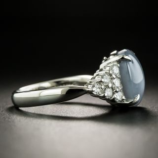 Estate Gray-Blue Star Sapphire and Diamond Ring