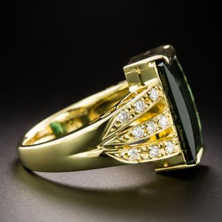 Estate Green Tourmaline and Diamond Ring