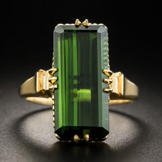 Estate Green Tourmaline Ring - 1