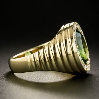 Estate Green Tourmaline Signet Style Ring