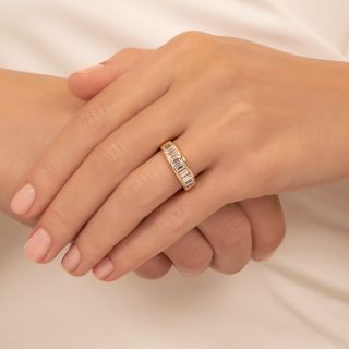 Estate Half Baguette Diamond Band Ring