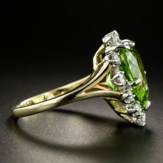 Estate Heart-Shaped Peridot and Diamond Cocktail Ring