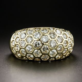 Estate Honeycomb Diamond Dome Ring - 3