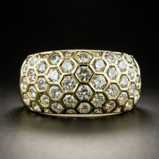 Estate Honeycomb Set Diamond Dome Ring - 1