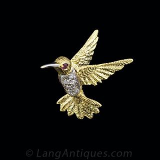 Estate Hummingbird Pin