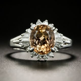 Estate Imperial Topaz and Diamond Ballerina Ring - 2