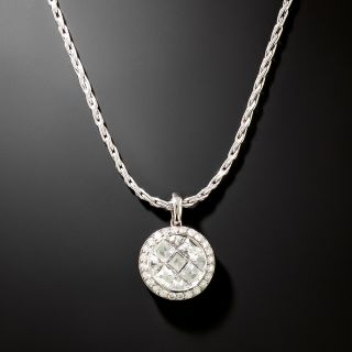 Estate Invisibly-Set Diamond Circle Pendant - 3