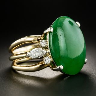 Estate Jade and Diamond Ring