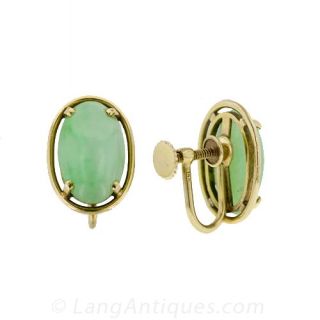 Estate Jade Earrings by Gumps of San Francisco