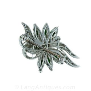Estate Jadeite Jade & Diamond Brooch