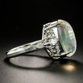 Estate Jelly Opal and Diamond Ring