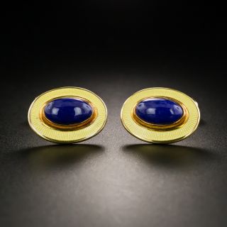 Estate Lapis and Yellow Enamel Cufflinks by Deakin & Francis - 2