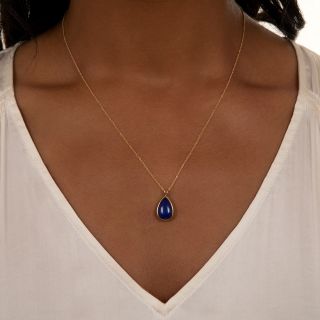 Estate Lapis Lazuli Drop Solitaire Pendant