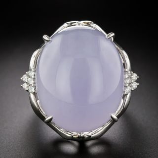 Estate Large 40.60 Carat Lavender Jade Ring - 3