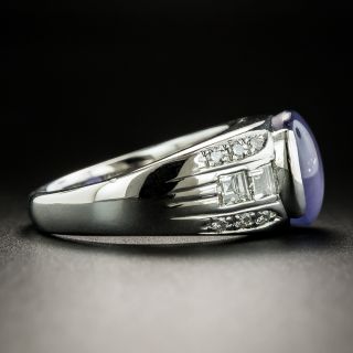 Estate Lavender-Blue Star Sapphire and Diamond Ring
