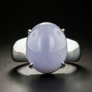 Estate Lavender Jade Solitaire Ring  - 1