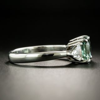 Estate Light Green Tourmaline and Diamond Ring