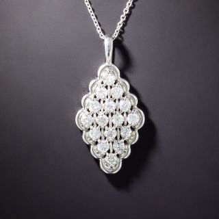 Estate Lozenge-Shaped Diamond Pendant  - 2