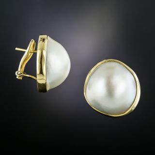 Estate Mabe Pearl Earrings