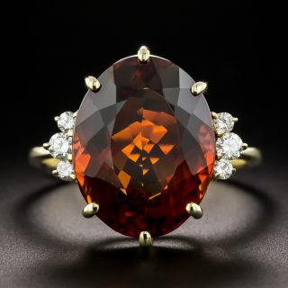 Estate Madeira Garnet and Diamond Ring by H. Stern - 2