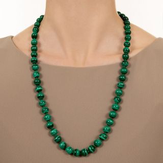 Estate Malachite Bead Necklace
