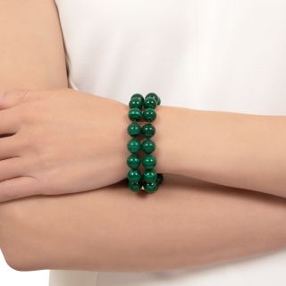 Estate Malachite Double-Strand Bracelet