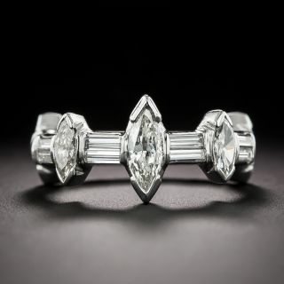 Estate Marquise and Baguette Diamond Eternity Band, Size 6 3/4 - 2