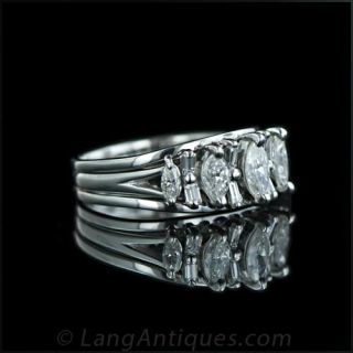 Estate Marquise and Baguette Diamond Ring