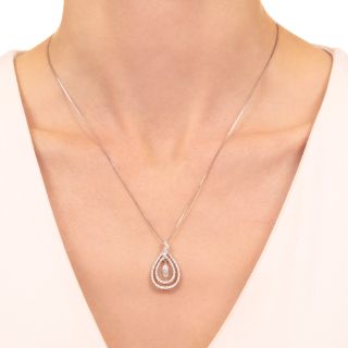 Estate Marquise-Cut Diamond Drop Pendant