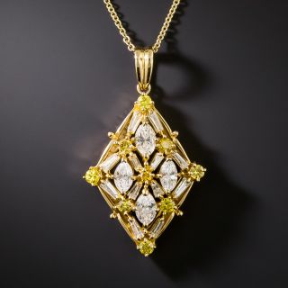 Estate Marquise Diamond Cluster Necklace - 3