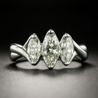 Estate Marquise Diamond Three-Stone Ring - 2