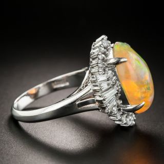 Estate Mexican Opal and Diamond Ring 