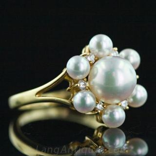 Estate Mikimoto Pearl Cluster Ring
