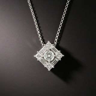 Estate Mixed-Cut Diamond Pendant - 2