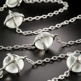 Estate Moonstone and Diamond Necklace - 2