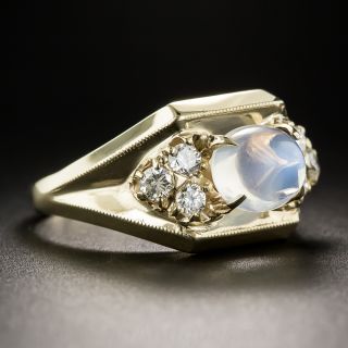 Estate Moonstone and Diamond Ring