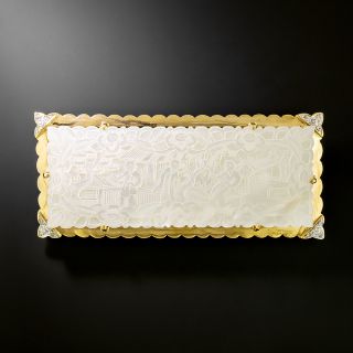 Estate Mother-of-Pearl Gambling Token Brooch - 2