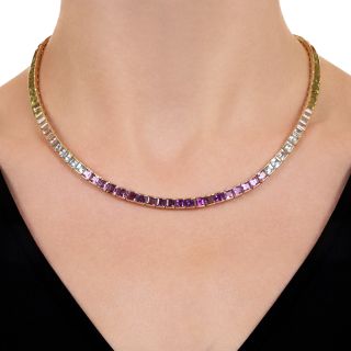 Estate Multi-Gem Rainbow Necklace by H. Stern