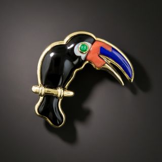 Estate Multi-Gem Toucan Brooch - 3