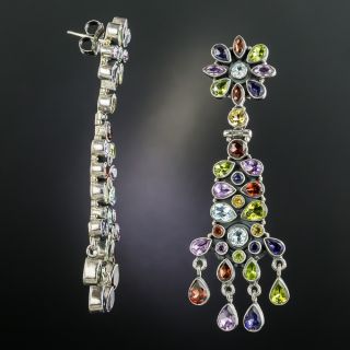Estate Multi-Gemstone Drop Earrings