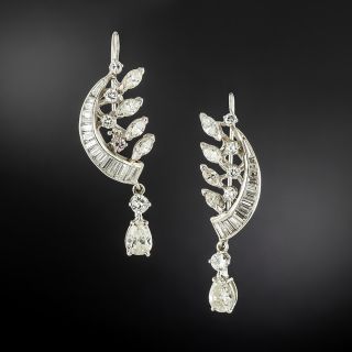 Estate Multi-Shape Diamond Dangle Earrings - 2