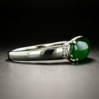 Estate Natural Burmese Saddle Jade Ring